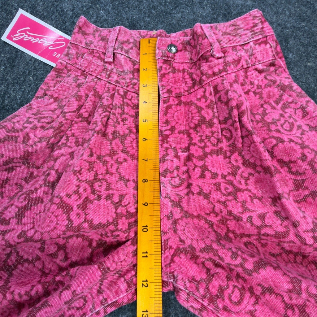 Lee Vintage 80s Floral Casuals Pants Girls 14 Slim Pink USA Made NOS NWT - take2supply