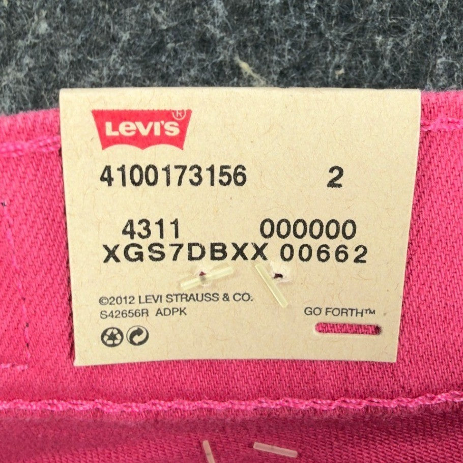 Levi's 505 Straight Leg Jeans Womens 12 Pink Cotton Blend NWT - take2supply
