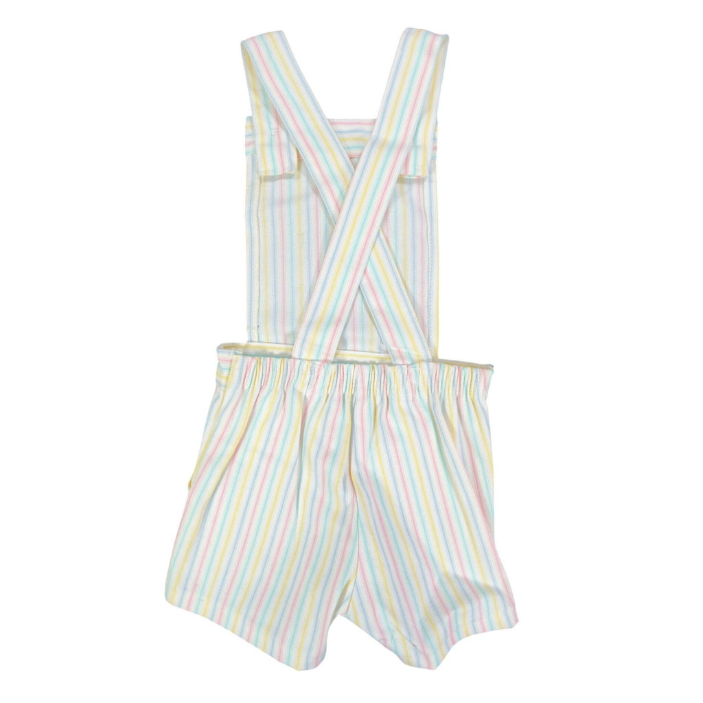 Maverick Vintage 80s Striped Shortalls Girls 4 Reg White Pastel NWT Deadstock - take2supply