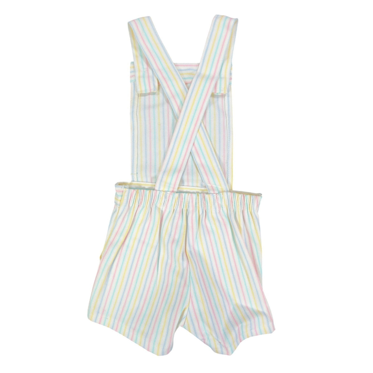 Maverick Vintage 80s Striped Shortalls Girls 4 Reg White Pastel NWT Deadstock - take2supply