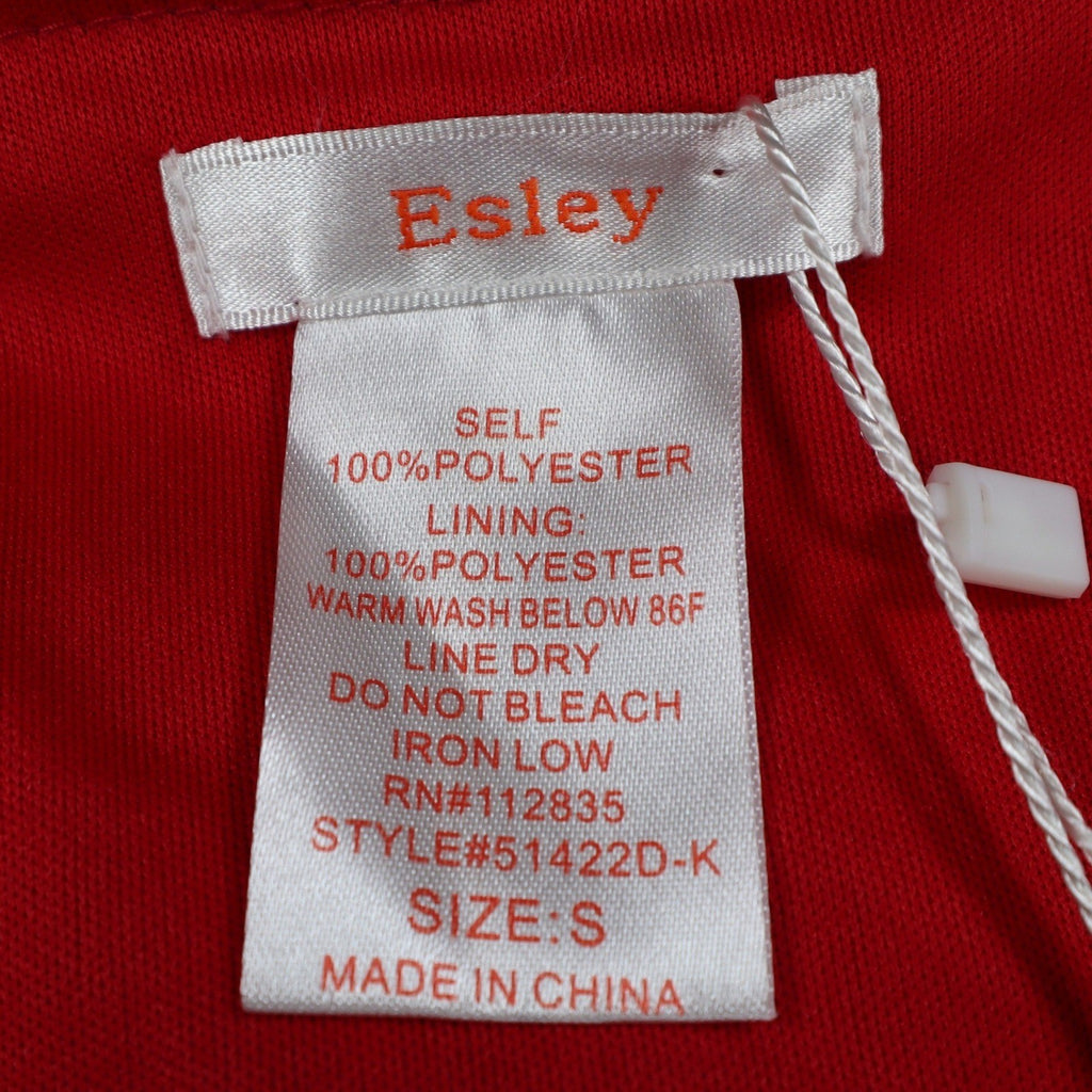 Esley Collection Chevron Tribal Print Dress Womens Small Red Handkerchief Hem - take2supply