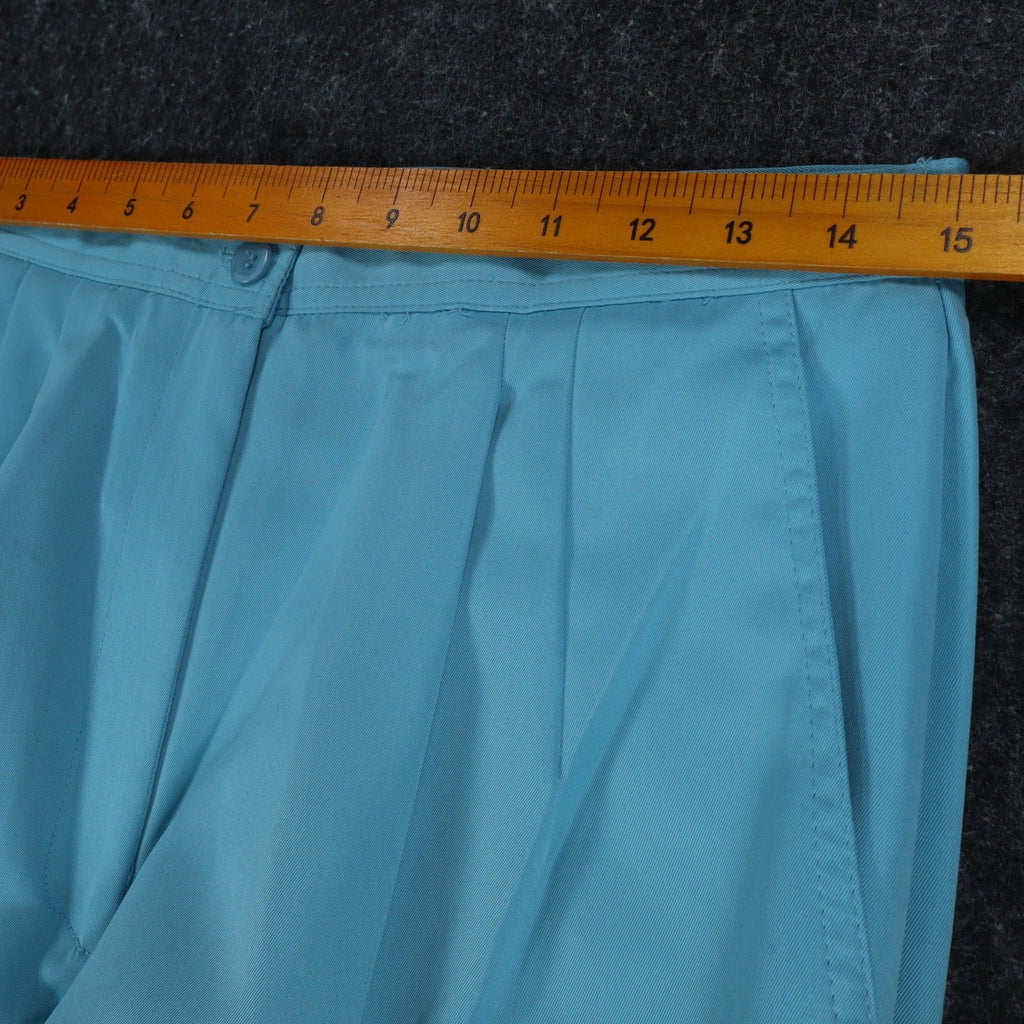 Company Collection Vintage Trousers Womens 12 Blue Polyester Pleated Wide Leg - take2supply