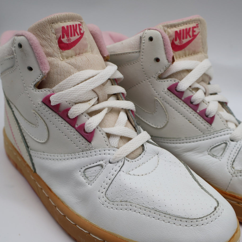 Nike Kiara II High Womens 6.5 Vintage 80s White Shy Pink Deadstock 4529 Korea - take2supply
