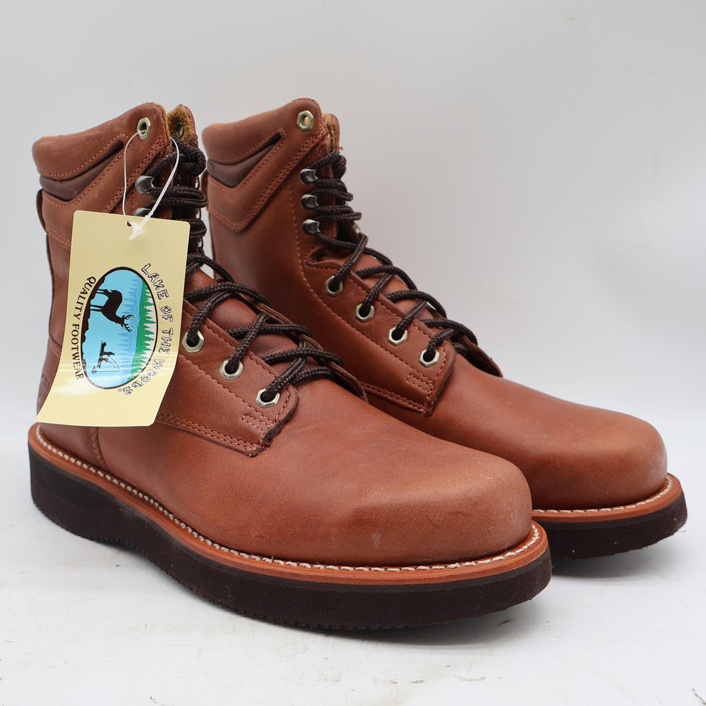 Lake of the Woods 3900 Work Boots Mens 10.5 D Vintage Brown Leather Lace Up New - take2supply