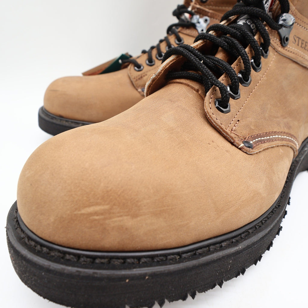Carolina 139 Steel Toe Work Boots Mens 11 D Brown Leather USA New Vintage 90s - take2supply