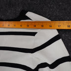 Lana Lee Sweater Womens M/L Black White Striped Colorblock Back Zip Knit Top - take2supply
