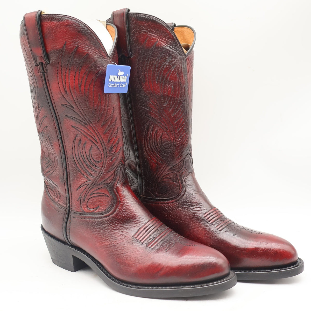 Durango Cowboy Boots Mens 8 D Vintage 2005 Black Cherry Leather Western SW4225 - take2supply