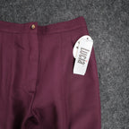 Lucia Dress Pants Womens 10 Burgundy Falling Leaves Crepe Lined High Rise New - take2supply