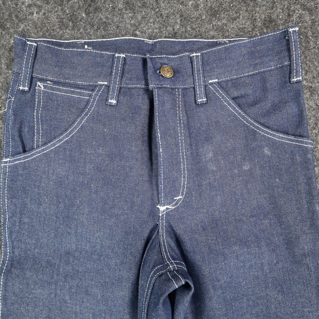 Key Jeans Vintage Womens 27 L Blue Red Embroidered Flare Jeans NWT - take2supply