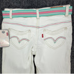 Levi's Y2K Bermuda Shorts Girls 12 White Denim NWT 2006 Retro Heart Pocket - take2supply