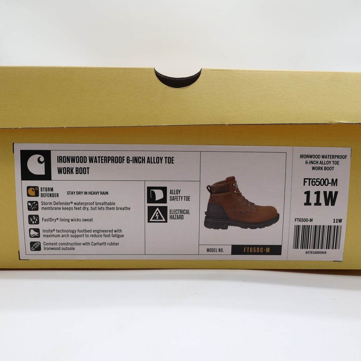 Carhartt Ironwood Work Boot Mens 11W Brown Alloy Toe Waterproof FT6500-M NWT - take2supply