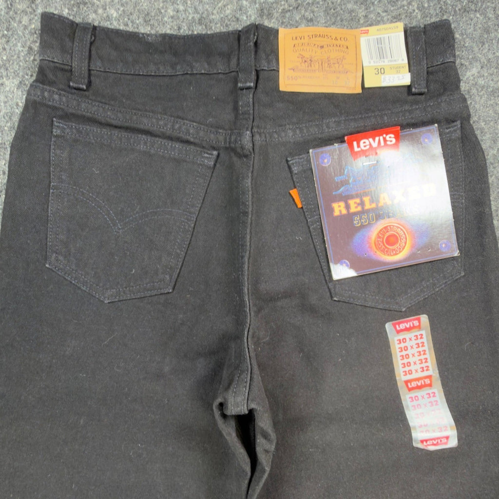 Levi's Vintage 90s 550 Relaxed Jeans Student 30x32 Black Made in USA NWT C100 - take2supply