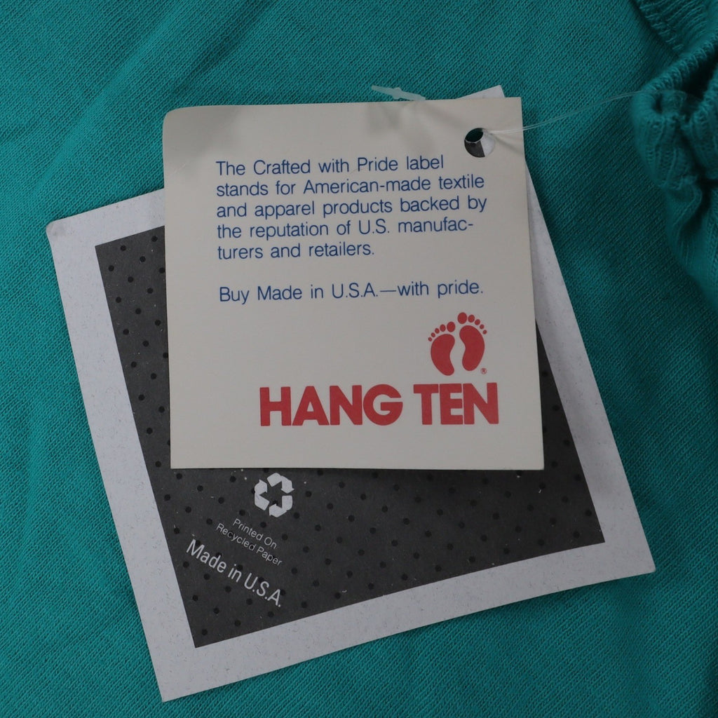 Hang Ten Tank Top Womens XS Vintage 90s Teal Cotton A-Line Sleeveless USA Made - take2supply