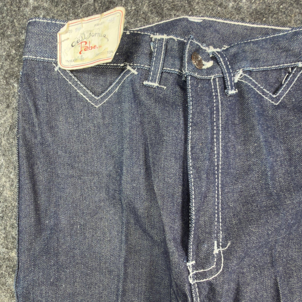 California Babe Jeans Womens 7 Blue Cotton High Waist Flare Vintage 70s - take2supply