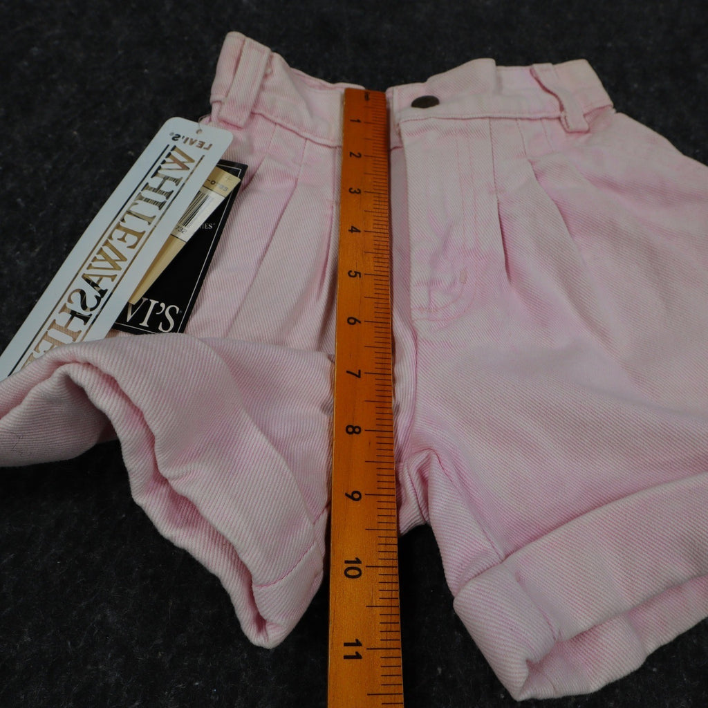 Levi's Denim Shorts Toddler 2T Vintage 90s Pink Cotton Pleated 900 Series USA - take2supply