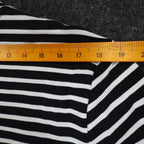 Links Womens L Black White Striped Full Zip Knit Jacket Stretch NWT - take2supply