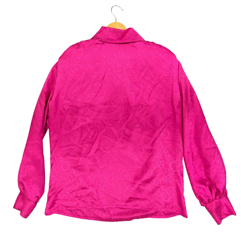 Laura Mae Vintage 80s Blouse Womens 8 Pink Polyester NWT - take2supply