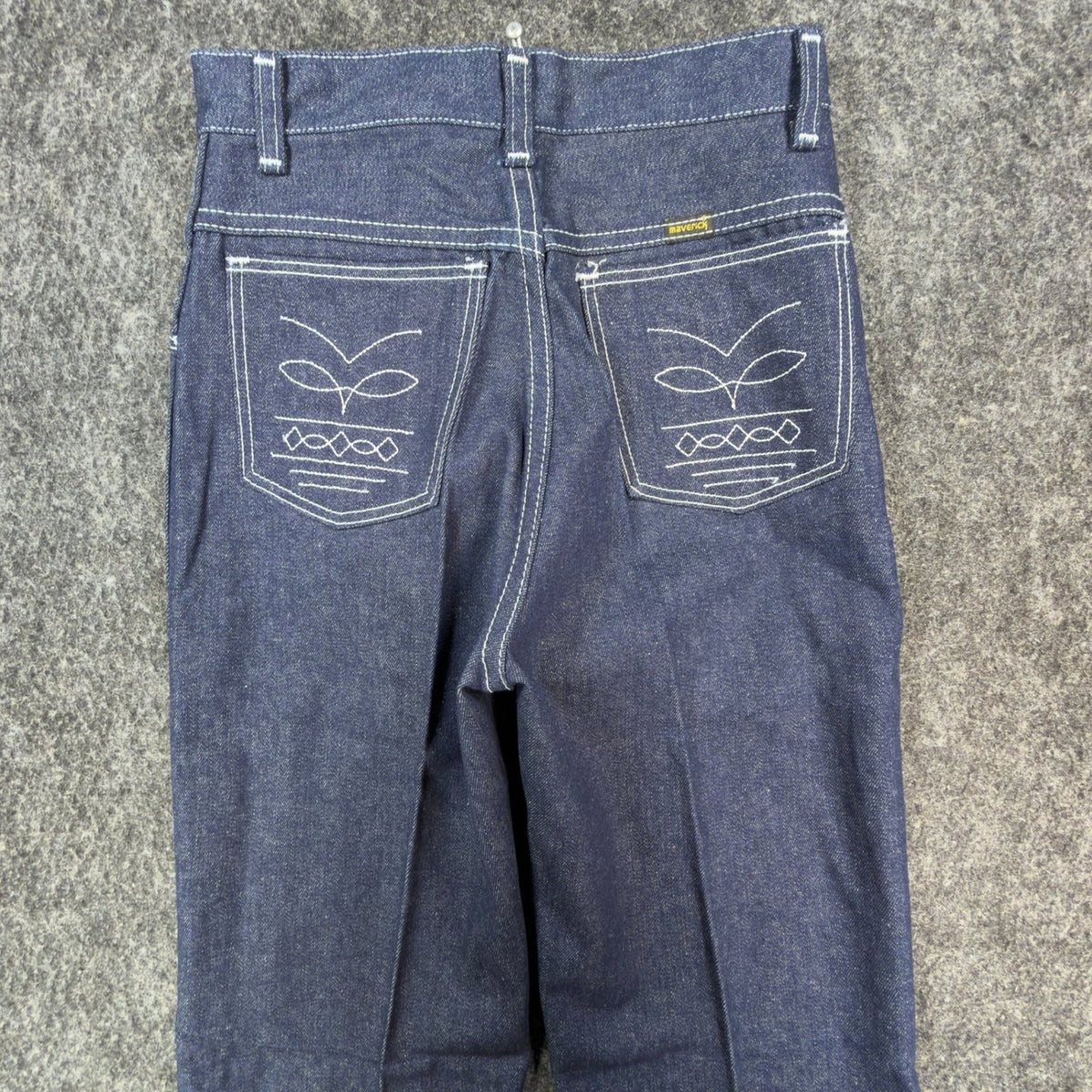 Maverick Vintage 70s Jeans Youth 16 Blue Dark Wash Flare Slim Deadstock - take2supply