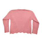 Absolutely Famous Chenille Cable Knit Sweater Womens XL Pink Scalloped AD1350 - take2supply