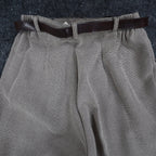 Christy Girl Dori Adler Pants Womens 12 Tan Black Belted Pleated USA NWT NOS - take2supply