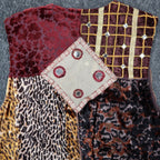 Sandy Starkman Patchwork Vest Womens M Vintage 90s Velvet Embellished Boho Brown - take2supply