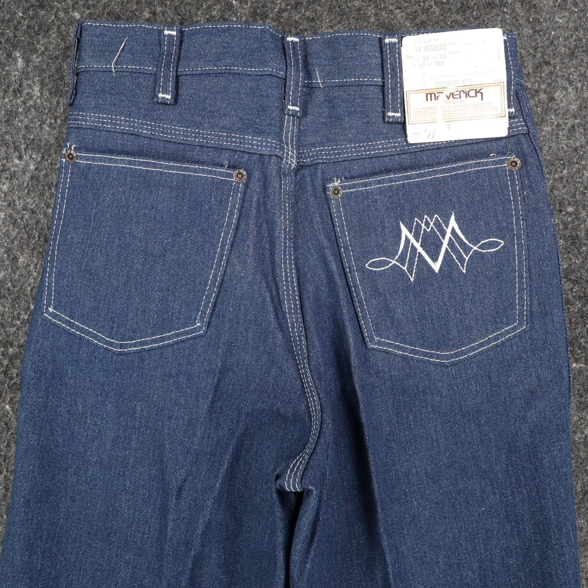 Maverick Straight Leg Jeans Boys 14 Regular Vintage 70s Blue Deadstock USA Made - take2supply