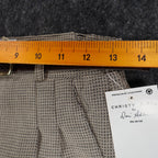 Christy Girl Dori Adler Pants Womens 12 Tan Black Belted Pleated USA NWT NOS - take2supply