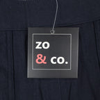 Zo & Co. Skirt Women 6 Navy Blue Braided Trim Utility Pocket Rayon Blend C1-905 - take2supply