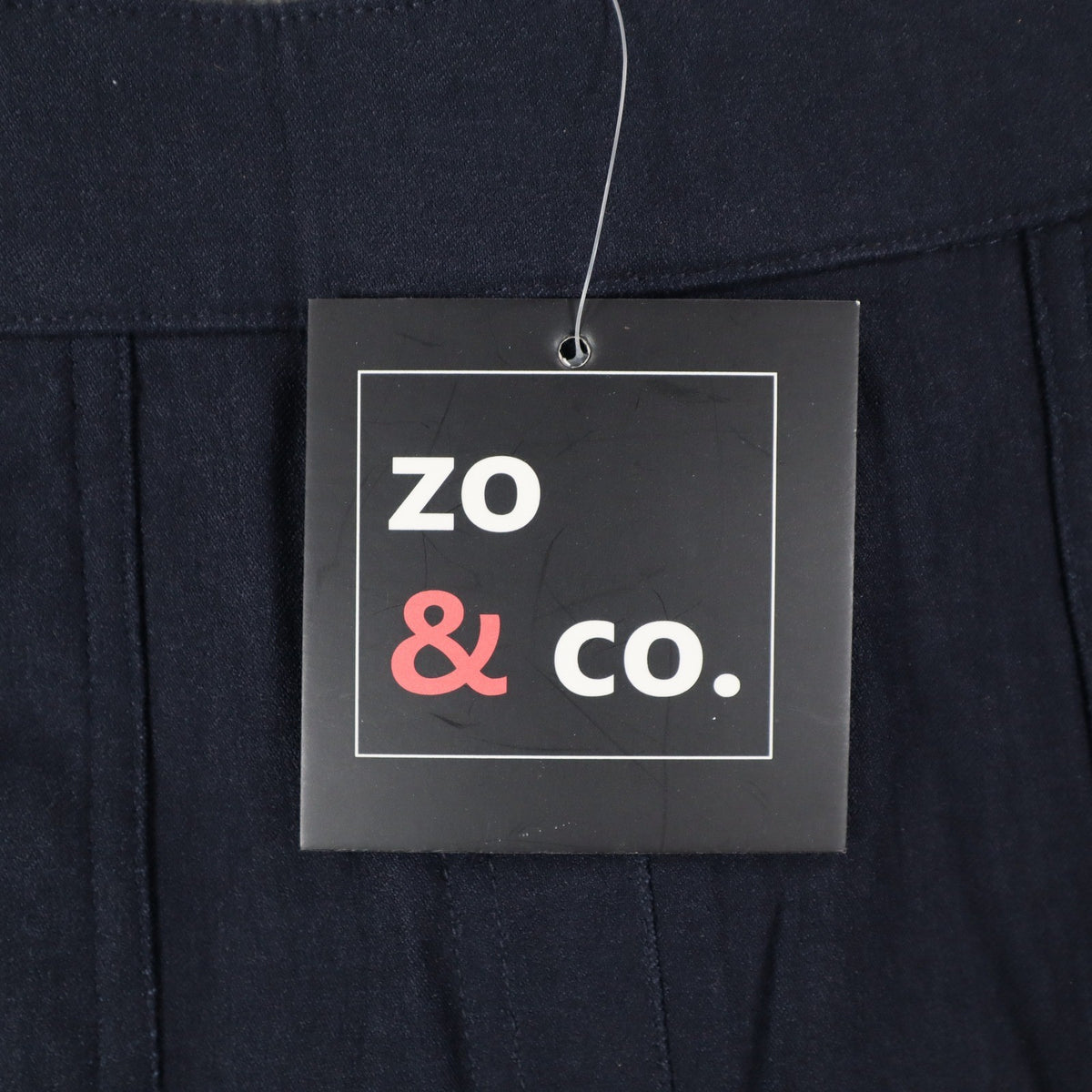 Zo & Co. Skirt Women 6 Navy Blue Braided Trim Utility Pocket Rayon Blend C1-905 - take2supply