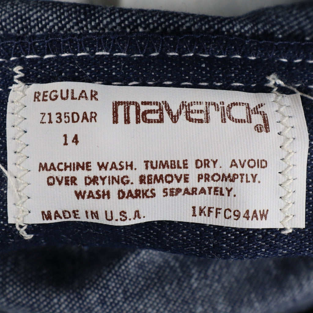 Maverick Straight Leg Jeans Boys 14 Regular Vintage 70s Blue Cotton USA Z135DAR - take2supply