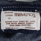 Maverick Straight Leg Jeans Boys 14 Regular Vintage 70s Blue Cotton USA Z135DAR - take2supply