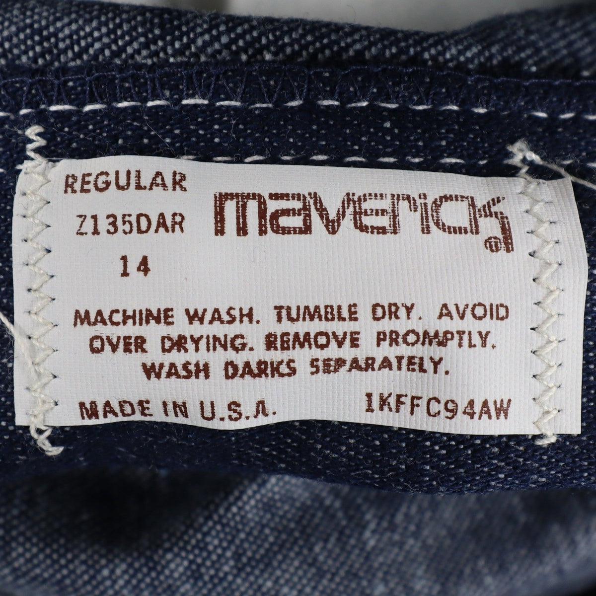 Maverick Straight Leg Jeans Boys 14 Regular Vintage 70s Blue Cotton USA Z135DAR - take2supply