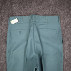 Montgomery Ward Work Pants Mens 32x28 Vintage 70s Teal Green Fortrel Deadstock - take2supply
