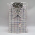 Mark VII Dress Shirt Mens 15.5 34/35 Vintage Deadstock Pink Blue Plaid Korea - take2supply