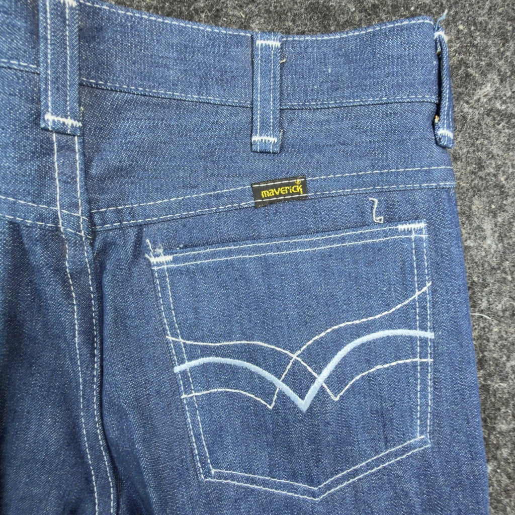 Maverick Vintage 70s Boot Flare Jeans Boys 16 Regular Blue Denim NWT Deadstock - take2supply