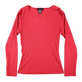 Limited Top Womens Small Vintage 90s Red Ribbed Long Sleeve Crew Neck Shirt - take2supply