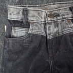 Levis Tapered Leg Jeans Womens 9 VTG 90s Black Reverse Silhouette Striped Denim - take2supply