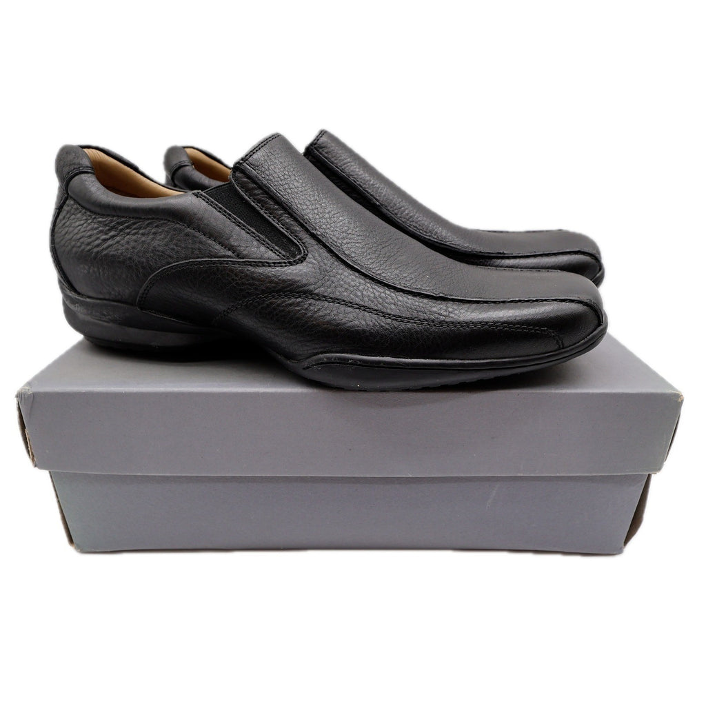 Hush Puppies Santiago Men 12 Black Leather Slip On Loafer Shoes H100530 Bounce - take2supply
