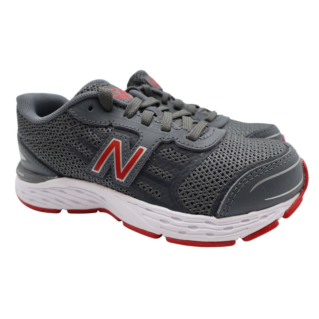 New Balance 680v3 Running Shoes Boys Size 12.5 Grey Red TechRide YP680LR - take2supply