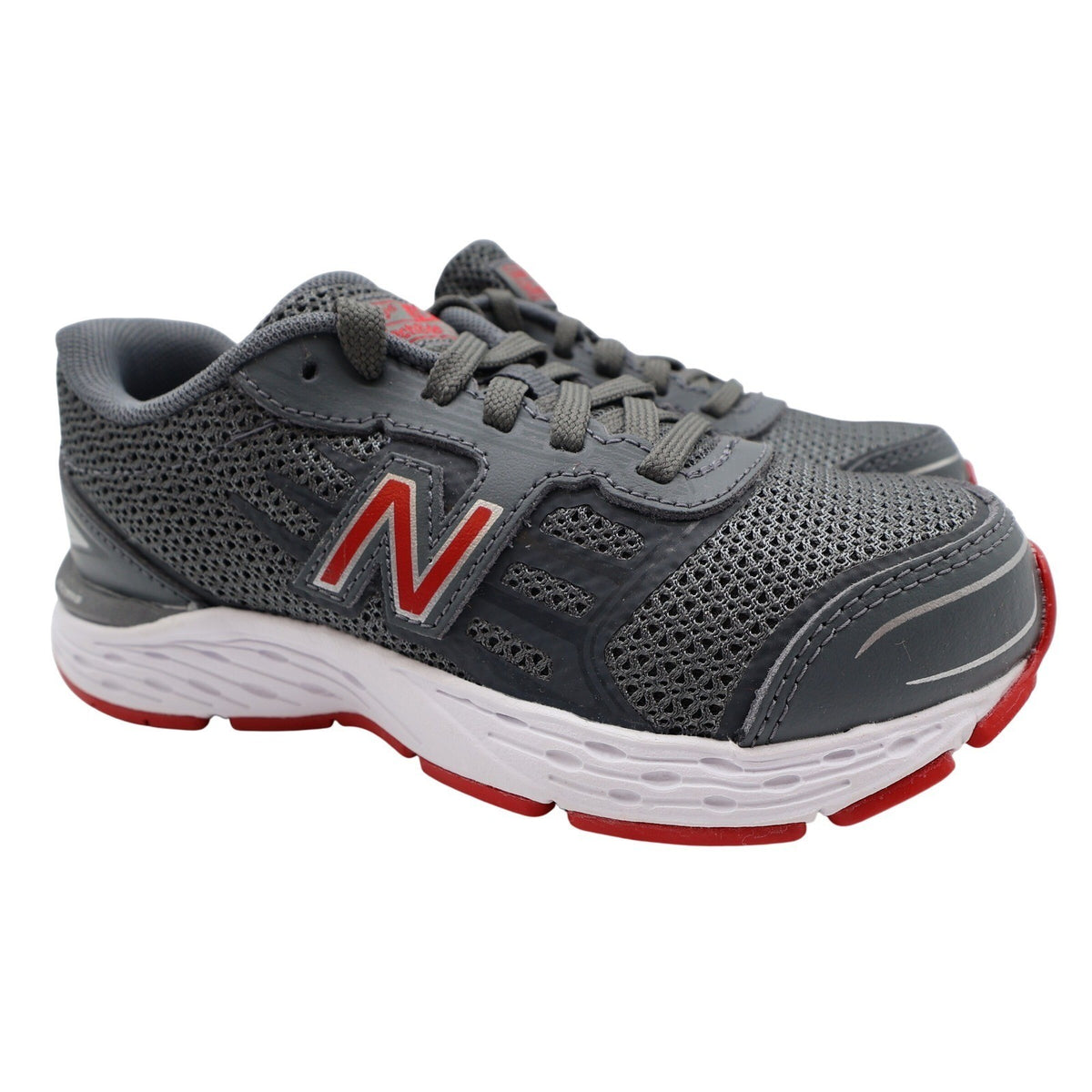 New Balance 680v3 Running Shoes Boys Size 12.5 Grey Red TechRide YP680LR - take2supply