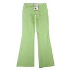 Casual Kiss Flare Pants Womens 10 L Lime Green Cotton Stretch Y2K Style C876 - take2supply