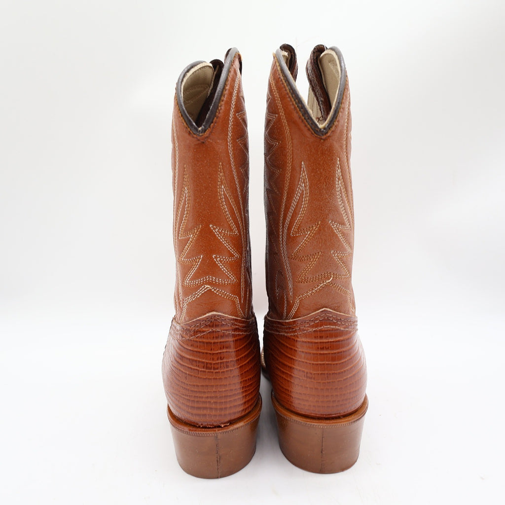 Acme Vintage Western Cowboy Boots Kids 2.5 D Brown Leather Deadstock NWT - take2supply