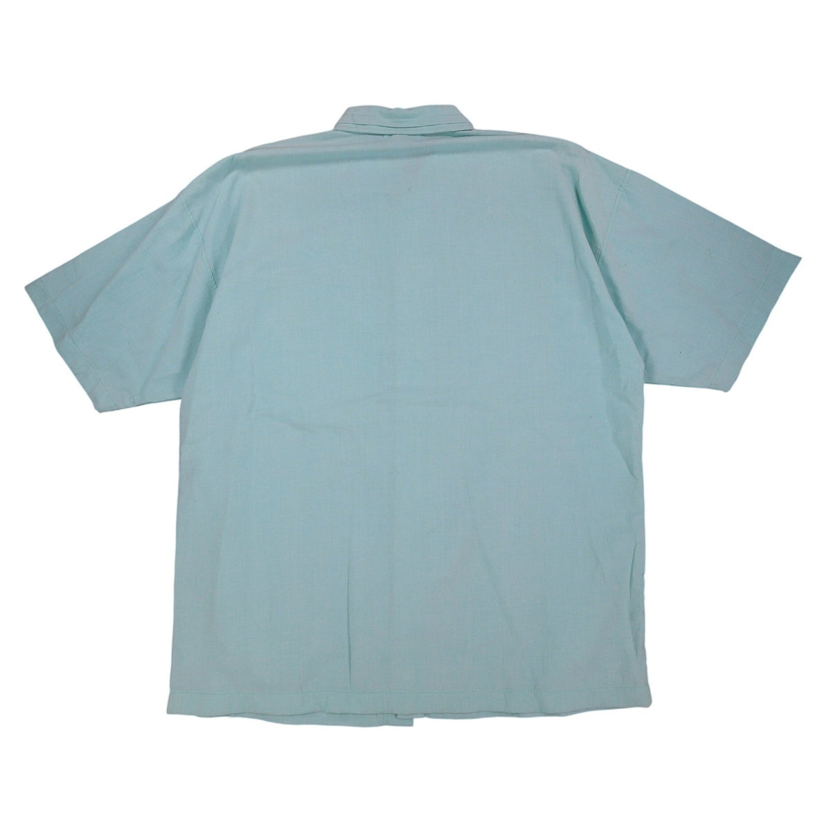 Back view of aqua blue Alexxus short-sleeve shirt