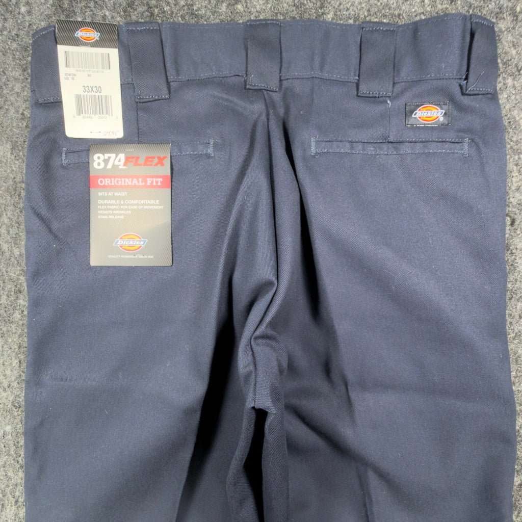 Dickies 874 Flex Work Pants Mens 33x30 Dark Navy Blue Modern NWT - take2supply