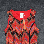 Esley Collection Dress Womens Small Red Geometric Chevron Handkerchief Hem NWT - take2supply