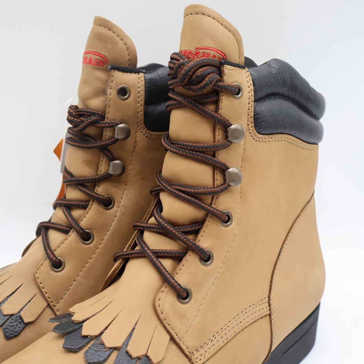 Laredo Western Kiltie Boots Womens 10 Tan Leather Lace Up Fringe 551 New In Box - take2supply