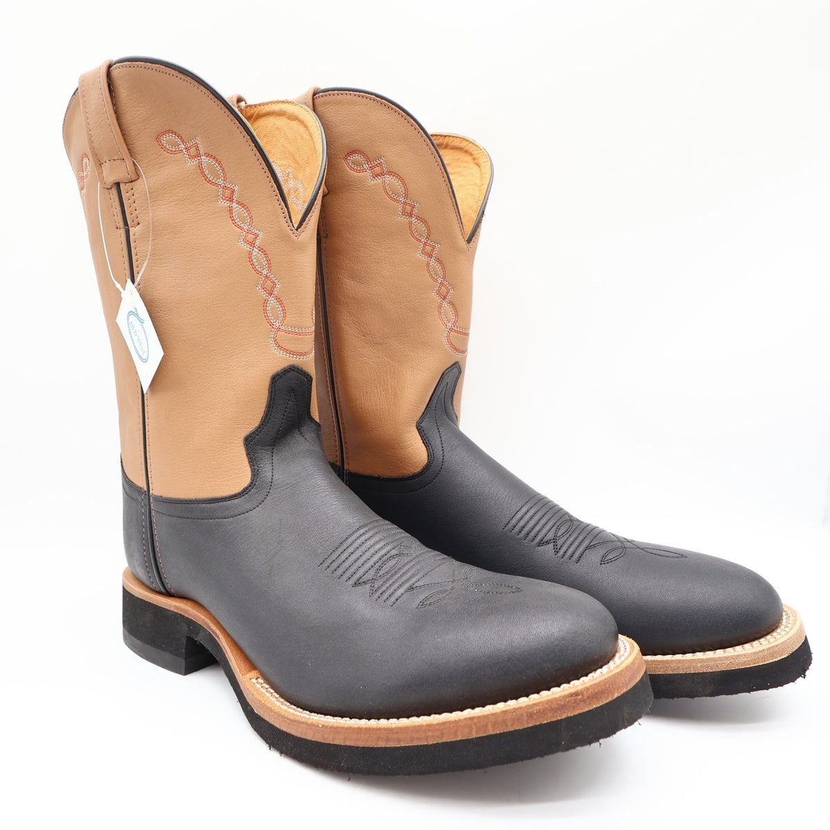 Old West 1611M Western Boots Mens 11.0 Black Tan Leather NIB - take2supply