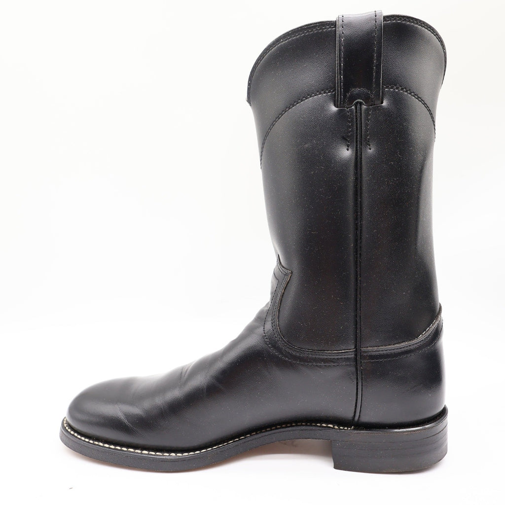 Justin Vintage Cowboy Boots Womens 6 Black Leather Deadstock NIB 3703L - take2supply