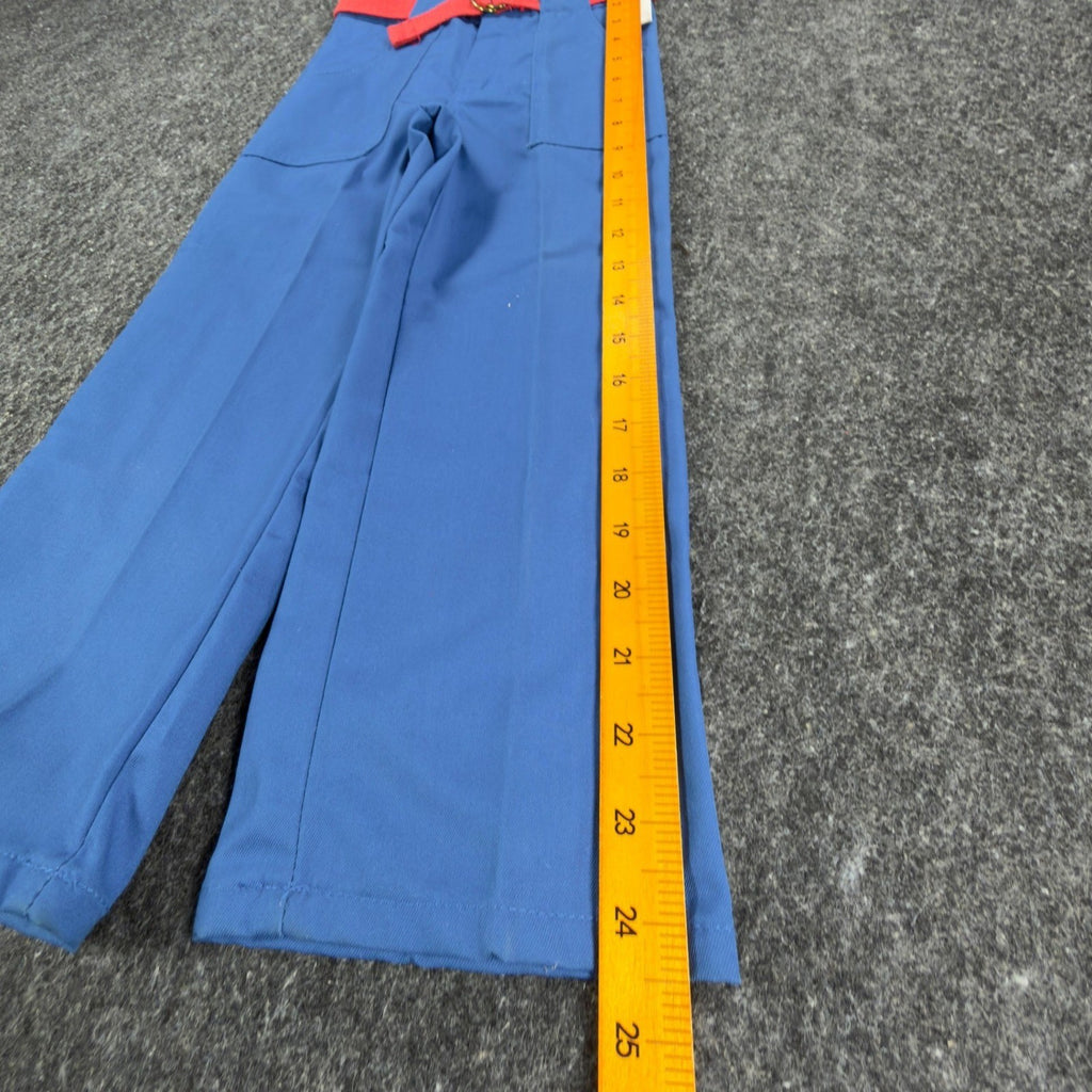 Vintage 70s Kids Trousers Boys 5 Slim Royal Blue Poly Cotton NWT C546 - take2supply
