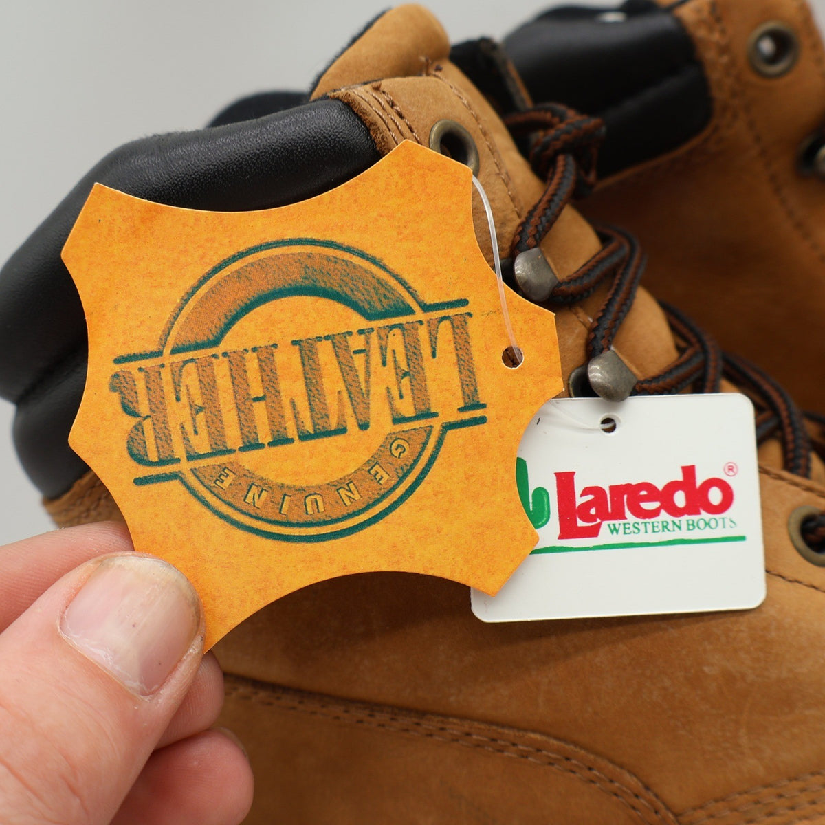 Laredo 551 Western Kiltie Boots Womens 8M Tan Leather Lace Up Deadstock 2006 - take2supply